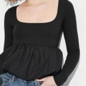 ❤️10/$40 New Black Peplum Blouse
